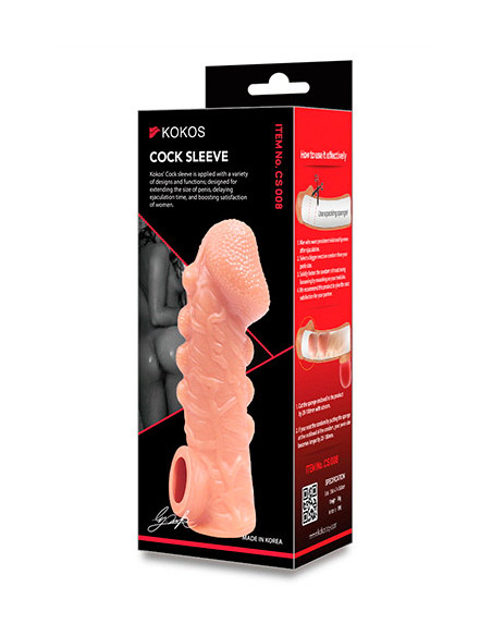 Фаллоувеличитель с петелькой на мошонку KOKOS COCK SLEEVE S 13,8 см