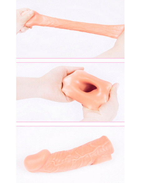 Фаллоувеличитель с петелькой на мошонку KOKOS COCK SLEEVE М 15,6 см