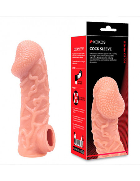 Фаллоувеличитель с петелькой на мошонку KOKOS COCK SLEEVE М 15,6 см