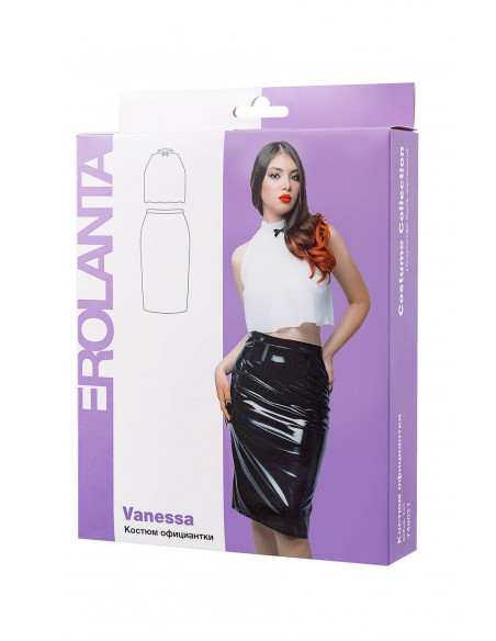 Костюм официантки Vanessa (юбка, топ) черный/белый 54/56