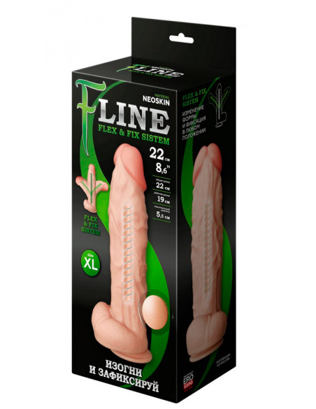Фаллоимитатор гнущийся Flex&Fix Sistem 8,3" Neoskin телесный 21х5,4 см