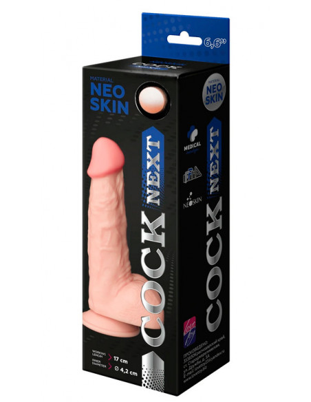 Фаллоимитатор COCK NEXT 6,7" Neoskin на присоске 17x4,2 см