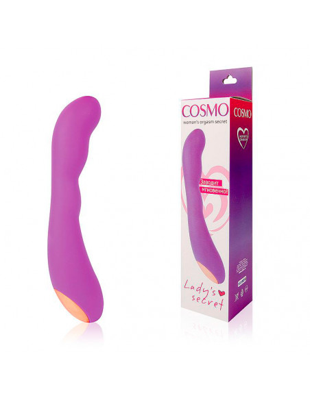 Вибромассажер точки-G COSMO USB силикон фиолетовый 22,2х3,5 см/