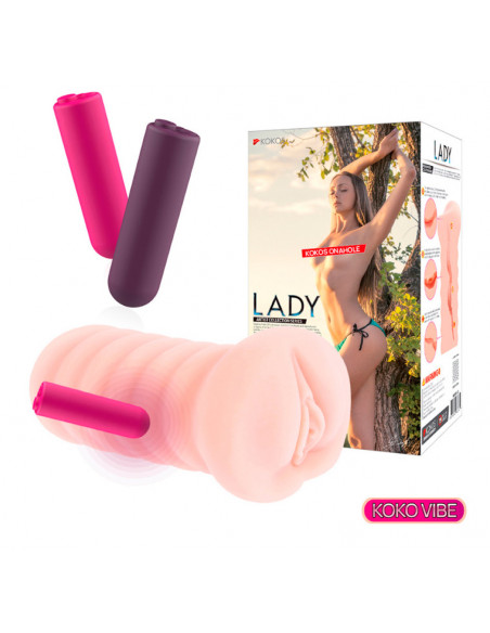 Вагина с вибропулей KOKOS Three Sisters Lady TPR телесная 600г 16 см