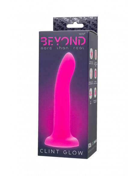 Фаллоимитатор светящийся в темноте Beyond by Toyfa Clint Glow жидкий силикон розовый 20 см