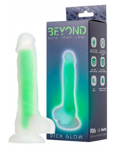 Фаллоимитатор светящийся в темноте Beyond by Toyfa James Glow силикон прозрачно-зеленый 18 см
