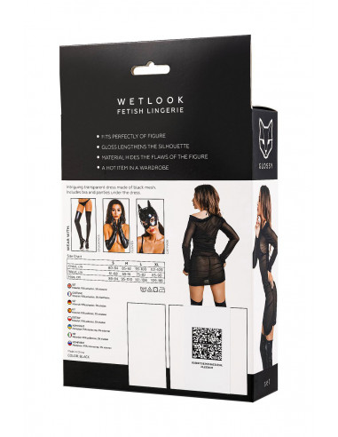 Комплект Glossy Wetlook Sheril платье сетка,...