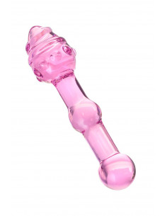 Двусторонний фаллоимитатор Sexus Glass стекло розовый 17 см