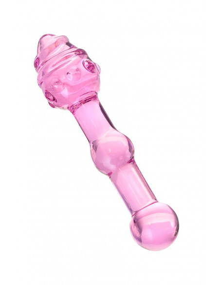 Двусторонний фаллоимитатор Sexus Glass стекло розовый 17 см