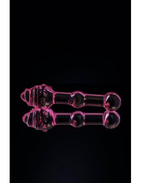 Двусторонний фаллоимитатор Sexus Glass стекло розовый 17 см
