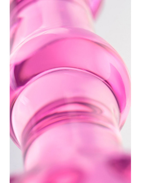 Двусторонний фаллоимитатор Sexus Glass стекло розовый 17 см
