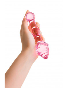 Двусторонний фаллоимитатор Sexus Glass стекло розовый 17 см 2