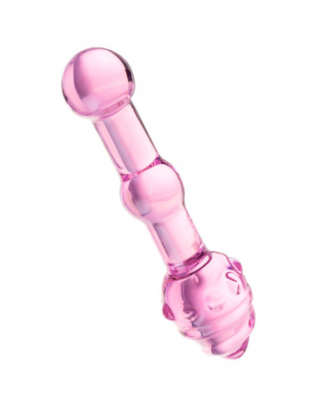 Двусторонний фаллоимитатор Sexus Glass стекло розовый 17 см