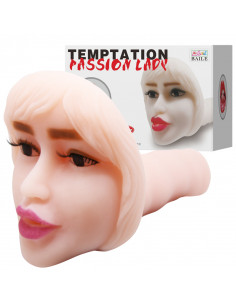 Мастурбатор Лицо Passion Lady с вибрацией TPR телесный 20 см