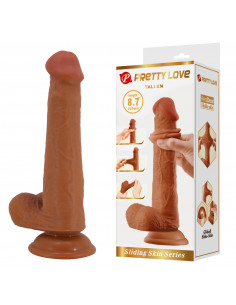 Фаллоимитатор с подвижной кожей SLIDING SKIN TALLEN 8,7"...